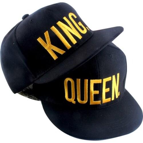 KING QUEEN Embroidered Snapback Caps Lover Men Women Baseball Cap Black Hip Hop Cap Snapback hats chapeau bone masculino 2018