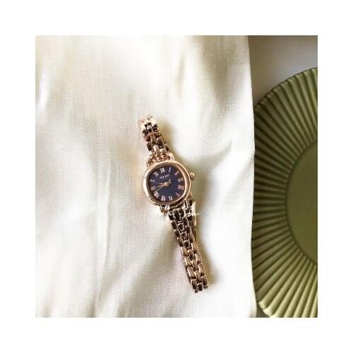 Korean simple chic fashion round girl small dial personality fashion chain quartz watch