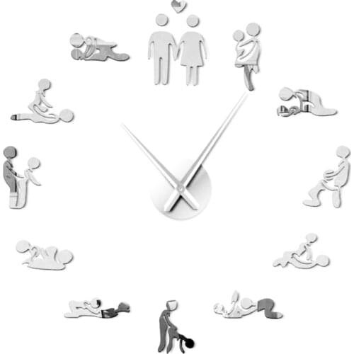 Creative Adult Sex Pattern Wall Clock Simple Design Table Watch for Home Bedroom