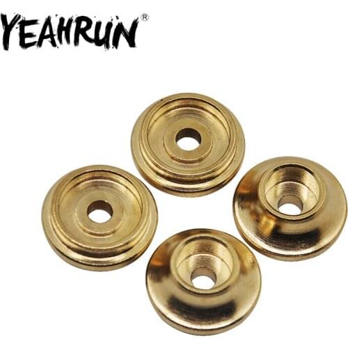 YEAHRUN Brass Shock Counterweight Cups Spring Under Cap for 1/10 RC Crawler Car TRX-4 TRX4 Defender Parts