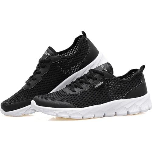 Large Size Summer Mesh Sport Shoes Men Brands Mens Sneakers Women Running Shoes Men Sports Shoes for Male Black Temis GME-1557