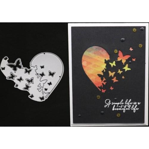 Heart Butterfly Metal Cutting Dies Stencil DIY Scrapbooking Album Stamp Paper Card Embossing Craft Decor