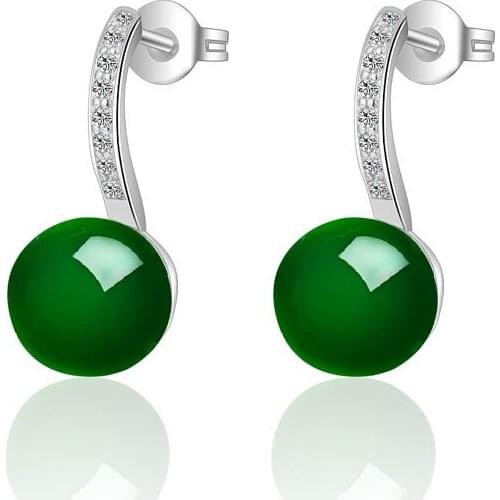 Trendy Earrings 925 Silver Jewelry with Created Agate Zircon Gemstone Drop Earrings for Women Wedding Party Ornaments Wholesale