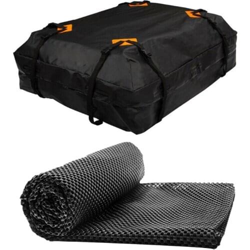 N0HF Vehicle Travel Heavy Duty RoofBag Black Waterproof Luggage Storage Bag for Spacious Storage Space