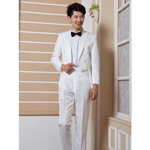 Custom Made to Measure white tailcoat,,BESPOKE long tail white tuxedo tailcoat,TAILORED MEN SUITS