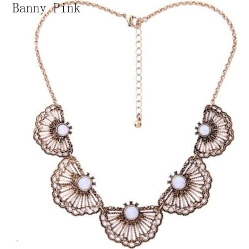 New Hollow Alloy Pendants Necklace For Women 2017 Alloy Statement Chain Necklace Fashion Jewelry Chunky Metal Necklace Colliers