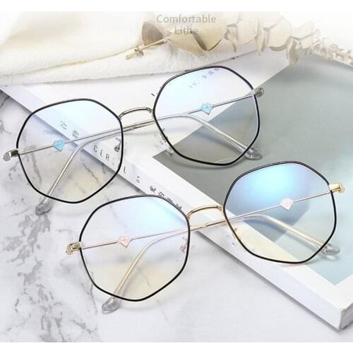 New Women Anti Blue Ray Glasses Fashion Comfortable Durable Polygon Eyewear Frame Business Blue Light Protection Eyeglas