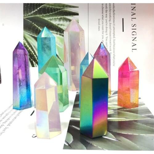 Wholesales natural beautiful angel aura crystals healing stone tower quartz wand points for crafts