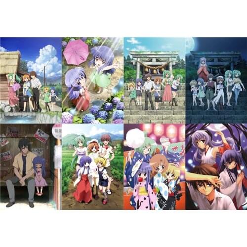 When They Cry Furude Rika Ryuuguu Rena Dropkick Polypropylene A3 8 pieces Posters wall poster PPP128