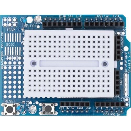 UNO Proto Shield prototype expansion board with SYB-170 mini breadboard based UNO ProtoShield
