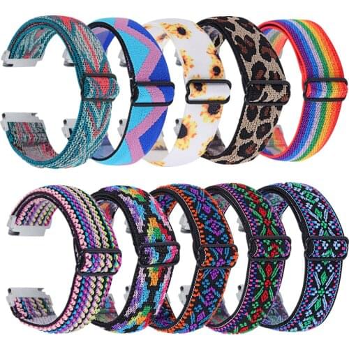 20mm 22mm Elastic Nylon Strap Sports Watch Bands Bracelet for Samsung Galaxy Watch 3/46mm/42mm/Gear S3 Huawei GT/2/2e/Pro Strap