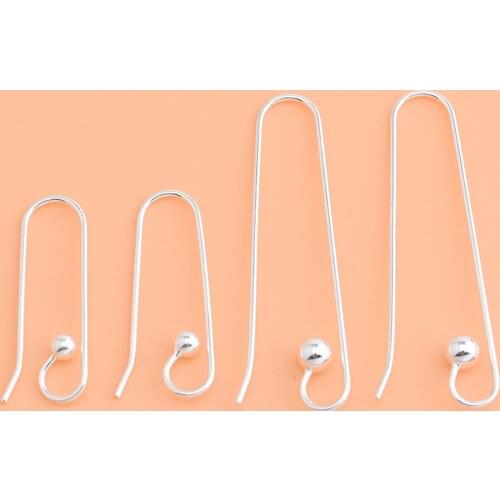 S925 sterling silver earring accessories long bead with bead handmade DIY material simple earring accessories