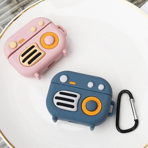 2020 new Cartoon Radio Shape Wireless Earphone Silicone Protective Cover for AirPods Pro Radio silicone protective cover