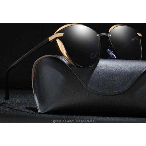 BRUNO DUNN 2020 Polarized Ladies Sunglasses Women Mirror cat Lens Round Sun glasses Luxury Brand oculos lunette de soleil femme