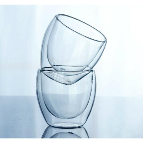 FAROOT 150-450ml Double Wall Cup Coffee Glass Tea Insulated Mug Espresso Cup Wine Beer Anti-Heat Transparent Glass