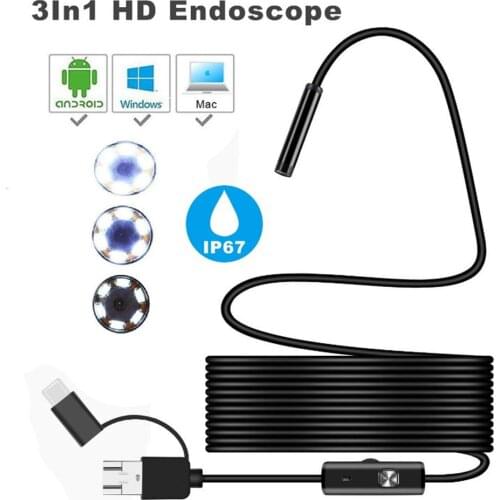 Endoscope For Cars USB Borescope Endoscope Camera IP68 Waterproof Snake Camera Inspection HD Camera For Smartphone