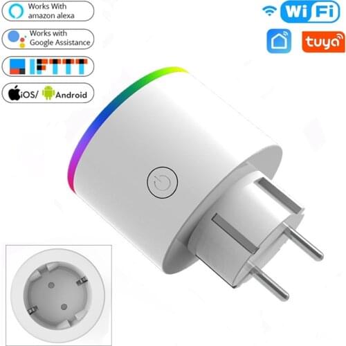 WiFi Smart Plug 16A EU Adaptor LED Wireless Remote Voice Control Power Energy Monitor Outlet Timer Socket for Alexa Google Home