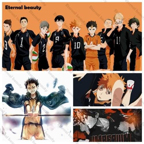 Japanese Anime Diamond Painting Wall Sticker Pictures 5D Full Round Drill Handsome Character Cross Stitch Gift for Home Decor