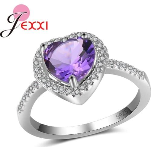 Top Quality 925 Sterling Silver Accessories Pave Shiny Brillant Crystal Stone For Women Pretty Ring For Girl/Female