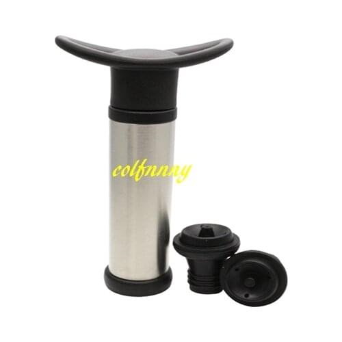 150sets/lot Stainless Steel Wine Stopper Preservation Vacuum Suction Pump +TWO Wine Stoppers With retail box