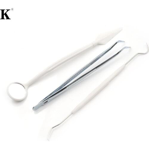 3Pcs/Lot Useful Stainless Dental Tool Set Dentist Tooth Clean Hygiene Picks Mirror Kit