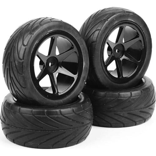 4pcs 1/10 Buggy Tire Wheels Rims Model with 12mm Hex For HSP HPI Racing Parts Accessories