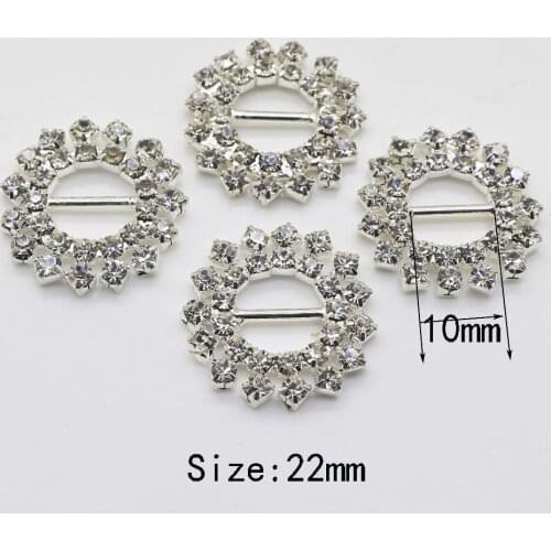 5Pcs/Set 22mm Round Rhinestones buckles Diamante Wedding Supplies Card Accessory Ribbon Decorative Deduction DIY Free Shipping