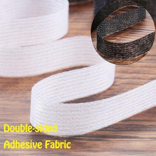 50M/Roll White Black PA Double-sided Web Adhesive Fabric Iron on Hem Tape Sewing Roll Interlining Apparel Clothes DIY Craft Acce