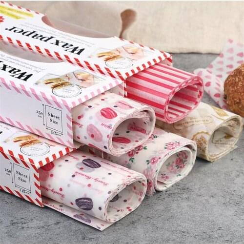 50Pcs/Lot Wax Paper Food Grade Grease Paper Food Wrappers Wrapping Paper For Bread Candy Cake Burger Fries Oilpaper Baking Tools