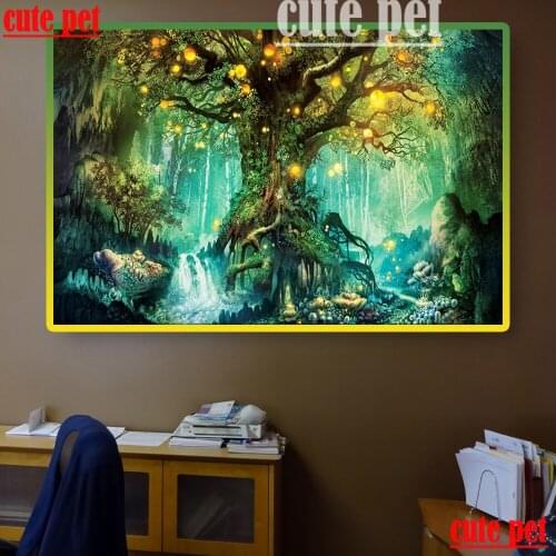 5D Diamond Mosaic Abstract Tree Landscape Full round Diamond Embroidery Diy Diamond Painting Cross Stitch Square Diamond Sets