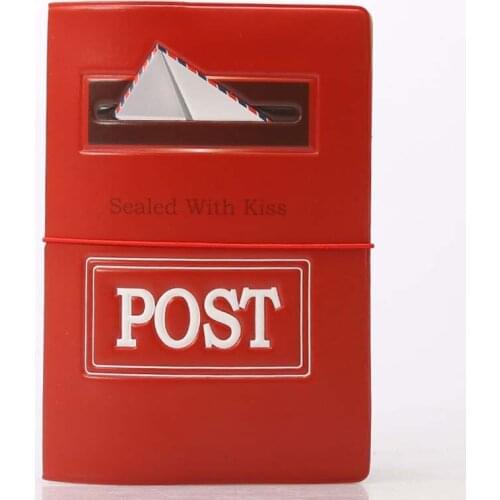 60PCS / LOT Creative Mailbox Passport Cover 3D Passport Holder Travel Passport Clip