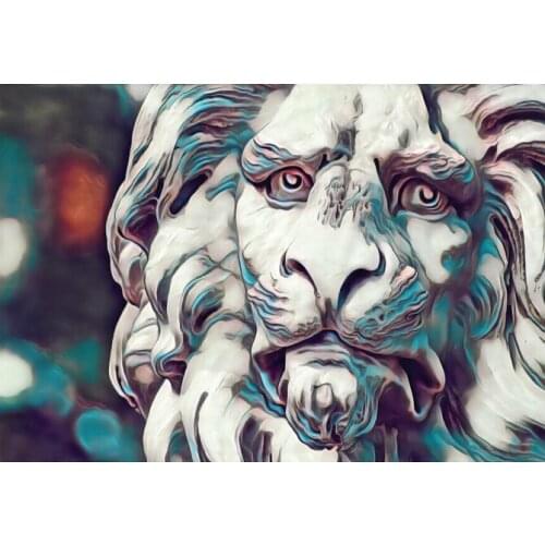 Lion Lioness Abstract Colourful Rainbow Effect Art Film Print Silk Poster Home Wall Decor 24x36inch