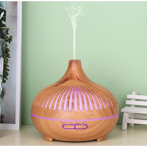 Aromatherapy Air Humidifier Aroma Essential Oil Diffuser Air Purifie USB Wood Grain Difuzer Mist Maker with 7 Color Lights Quiet