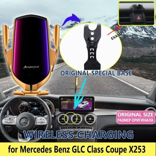 Car Mobile Phone Holder for Mercedes Benz GLC Class Coupe X253 C253 2016 2017 2018 2019 2020 GLC200 GLC220 GLC300 Accessories