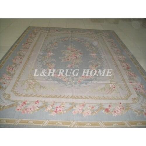 Free shipping 12.05'x18.6' French aubusson carpets European abusson hand weave rug