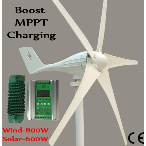 600W wind generator MAX 830W wind turbine+1400W MPPT hybrid charge controller for 800W wind turbine generator+600W solar panels