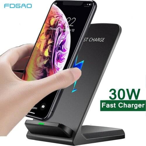 30W Fast Qi Wireless Charger for Samsung S10 S20 S21 Quick Charging Stand For iPhone 12 11 XS XR X Xiaomi 11 Huawei Mate 40 Pro