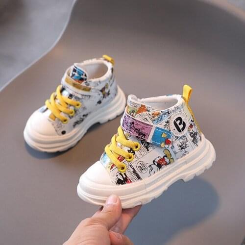 Disney 2021 autumn female baby fashion short boots 1-3 years old children Martin boots baby boys non-slip toddler shoes