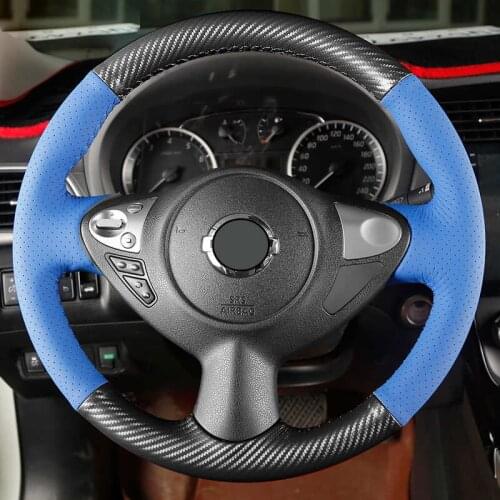 For Infiniti FX FX35 FX37 FX50 Nissan Juke Maxima 2009-2014 Sentra PU Carbon Fiber Leather Steering Wheel Cover Auto parts