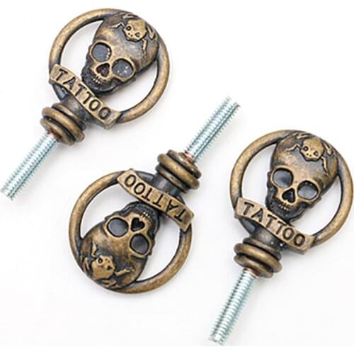 Tattoo Machine Parts Skull Head Coil Tattoo Machine Handle Locking Screw Repair Tattoo Parts Accessories for Tattoo Gun Supplies