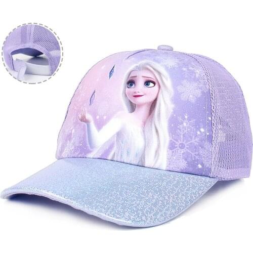 Disney children hat sun hat girl ice and snow sunscreen spring and summer sunshade childrens mesh baseball hat duck tongue