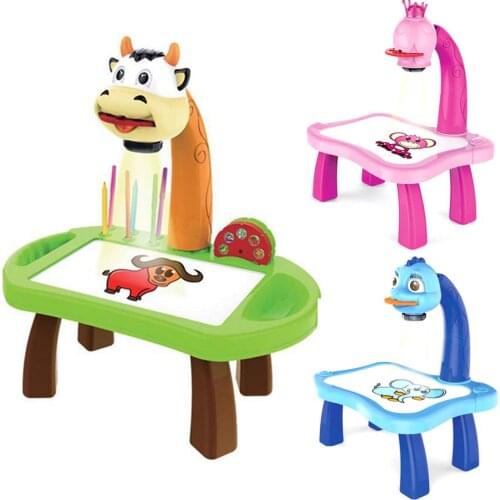 Kids Projection Drawing Toy Set Table Toys Animal Kids Painting Board Desk Arts And Crafts Projection Educational Learning Toy