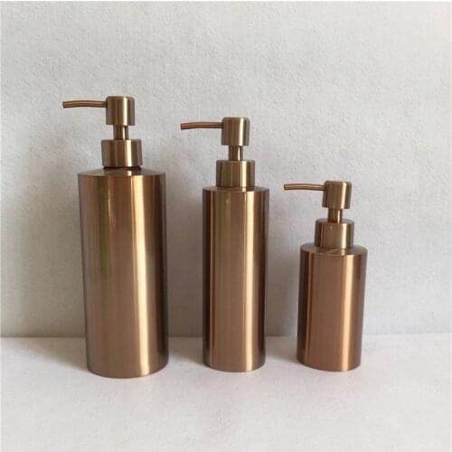 DWZ 304 Stainless Steel Hand Sanitizer Bottle Countertop Soap Dispenser Rose Gold Soap Dispenser