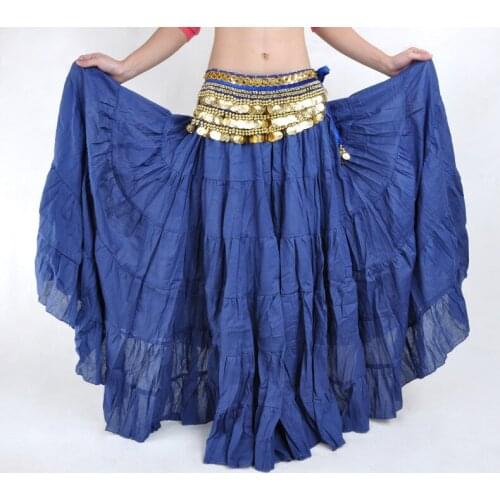 Women Belly Dance Spanish Flamenco Skirt Gypsy Bohemian Indian Dancing Costumes Performance Maxi Full Long Swing Skirt