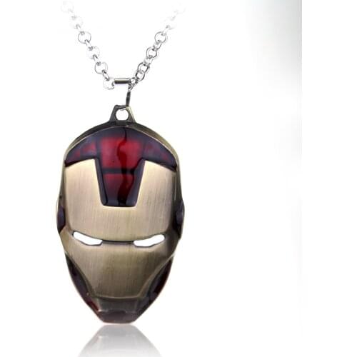 Movie Super Hero Iraned Man Necklace for Women Man Zinc Alloy Pendant Choker Jewellery Necklaces for Teen Girls