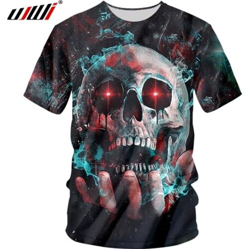 UJWI New 3D Skull T-Shirt Mens 2019 Hot Sale Fashion Brand Mens Ghost T-shirt 3D Print Rock Hip Hop Harajuku T-Shirt
