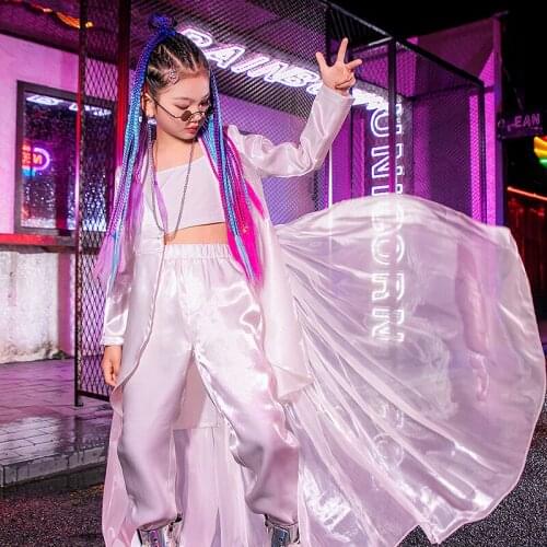 Catwalk Show Costume Performance Costume White Girls Sets Hip-Hop Street Dancewear Fashion Dancer Outfit Designer Clothes DL8383