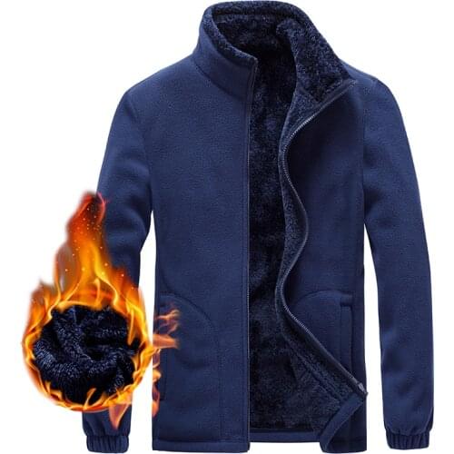 MANTLCONX New Mens Winter Jacket Soft Fleece Jacket Men Warm Autumn Windproof Thick Thermal Men Coats Black Bomber Clothing Man