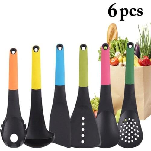 6 Pcs Kitchenware Sets Non-Stick Cookware Spatula Leaking Shovel Noodle Colander Rice Scoop Soup Spoon Kitchen Cooking Gadgets