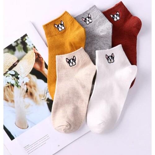 Animal Print Socks Funny Cute Korean Style Women Girl Ankle Cartoon Kawaii Fall Short Cotton Fashion 1 Pair Harajuku Socks